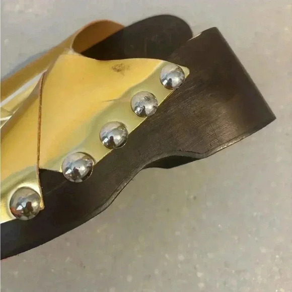 Ganni Gold and Black Mules - Picture 9 of 9